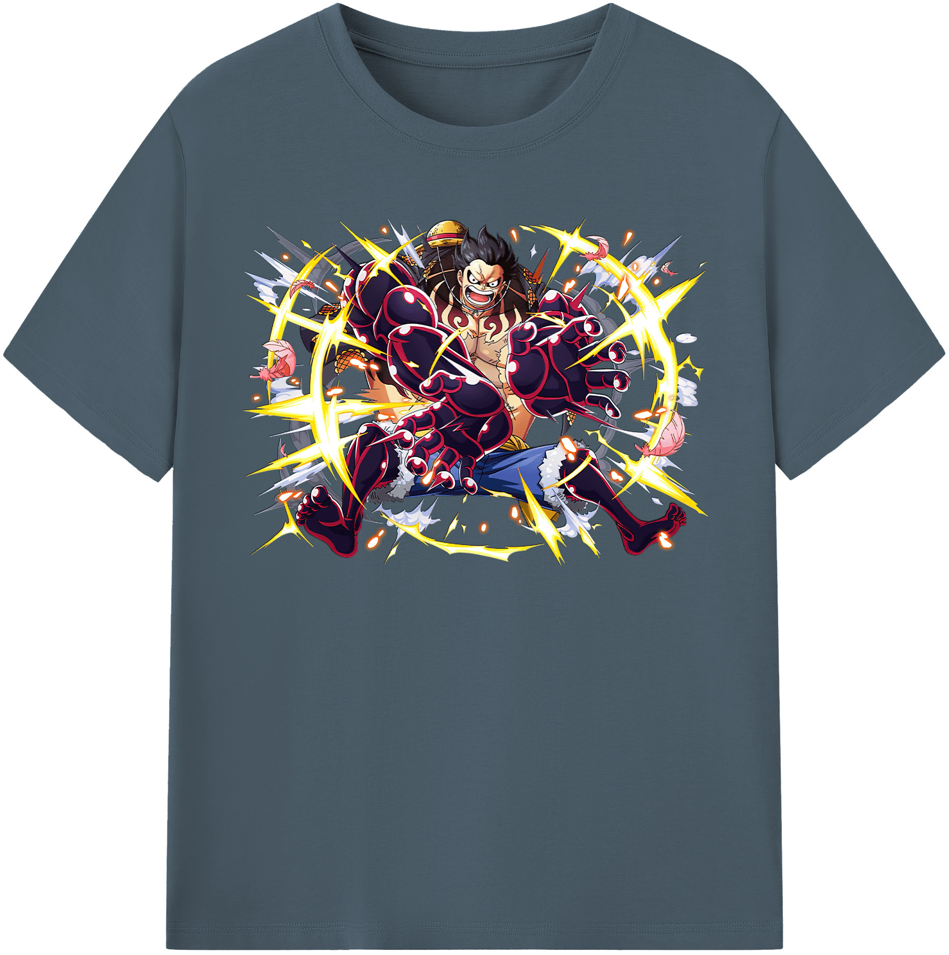ワンピース モンキー・D・ルフィ ONE PIECE Monkey D. Luffy 綿100％半袖Tシャツ（フロントプリント）